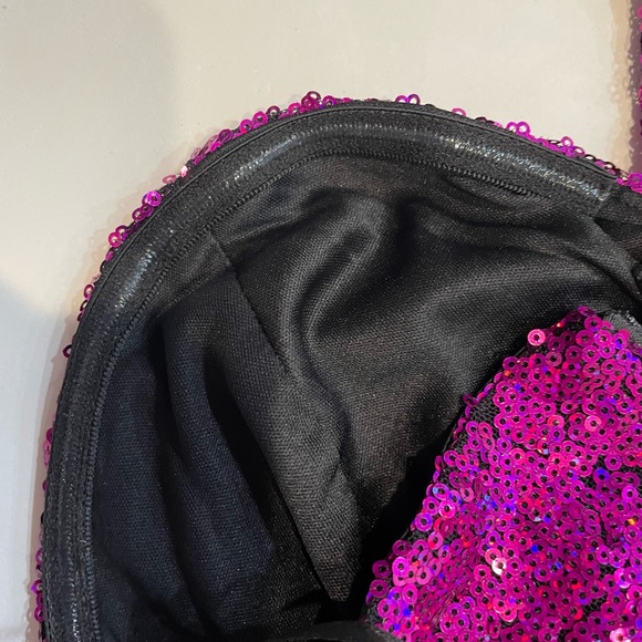 Hot Pink Sequined Mini Dress - Picture 4 of 6